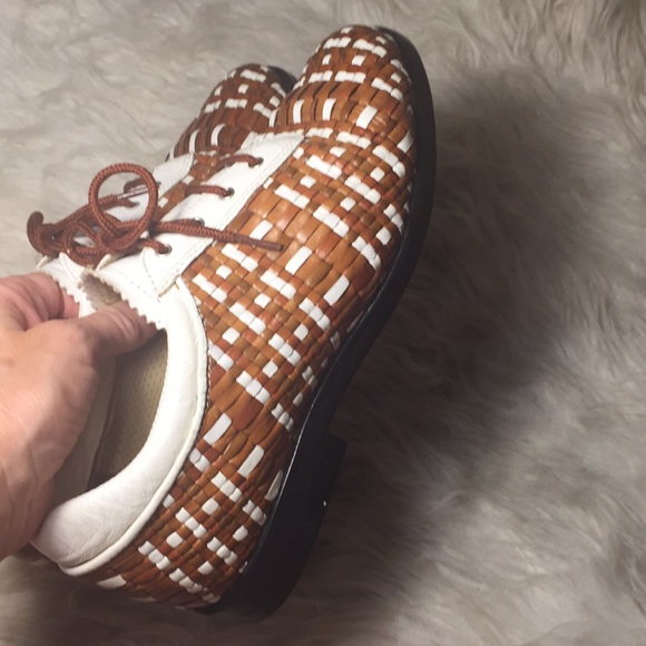 aerogreen golf leather woven shoes like new